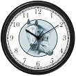 White Mare and Foal in Circle - JP - Horse Wall Clock by WatchBuddy Timepieces (Hunter Green Frame)