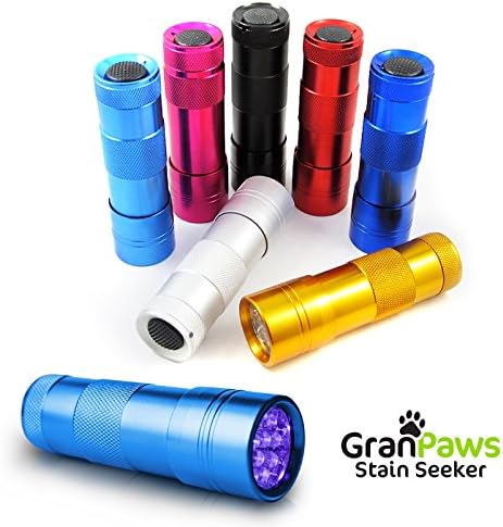 UV Black-Light Flashlight Pet Urine Detector. Ultra-Bright Led Cordless Stain Finder for Detecting Dry Dog Cat and Pet Urine/Pee. GranPaws® Stain Seeker BLUE Color. A Unique Gift Giving Idea.