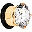 1/2" Cz Gold Electro Titanium Tunnel Plug