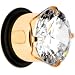 1/2" Cz Gold Electro Titanium Tunnel Plug