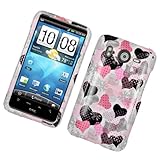 Pink Hearts Hard Protector Case Cover For HTC Inspire 4G