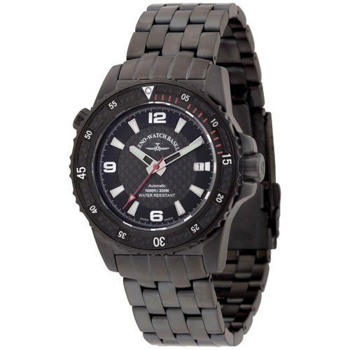 Zeno Watch Basel Herren-Armbanduhr XL Professional Diver Blacky Analog Automatik Edelstahl beschichtet 6427-bk-s1-7M