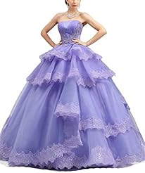 Organza  Lace Applique Quinceanera Dress  With Ruffles