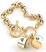 Gorgeous Tutti Frutti 3d Coffee/Tea Themed Chunky Charm Bracelet Gold Tone with Mug &...