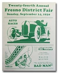 1930 Fresno District Fair Racing Poster Print