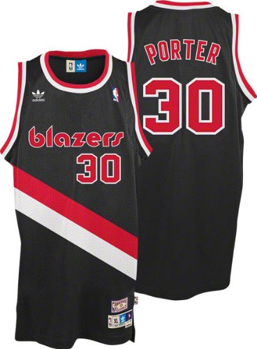 Terry Porter Jersey: adidas Black Throwback Swingman #30 Portland Trail Blazers Jersey