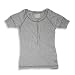 Jade - Girls Short Sleeved Henley Style Tee, Grey