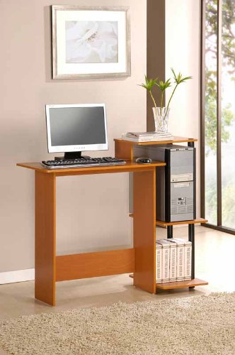 Computer Desk - Easy Assembly - Light Cherry Finish