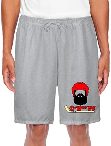 Funny Hockey Beard Logo Print Men's Running Baseline Short