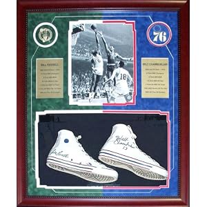 Buy Bill Russell and Wilt Chamberlain Autographed Signed Framed Converse Shoes