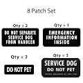 SERVICE DOG Black Rectangle Combo 8-Patch Set