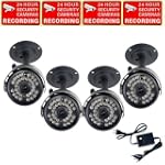 VideoSecu 4 Channel USB 2.0 Network DVR Security Camera System, including 4 Day Night Vision Security Cameras with Audio and 1 of 4 Channel Power Supply WAG