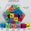 Koplow 50mm Foam d6 Animal Die, Yellow with Black animals and numbers
