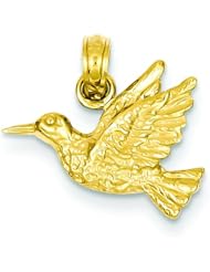 14K Gold Flying Hummingbird Charm Bird Jewelry