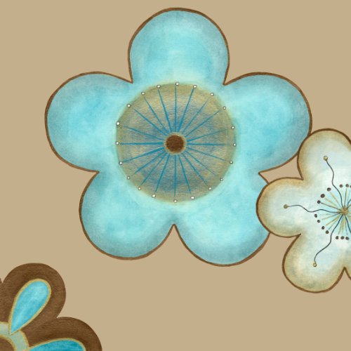 Green Frog Art Canvas Gallery Wrapped Art, Pop Blossoms In Blue II