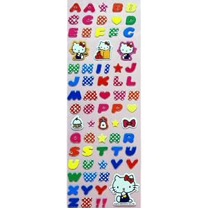 Cute Japanese Hello Kitty Initial - Red Stickers (PVC)