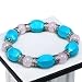 Jewelry : Blue Turquoise & Rose Quartz Handmade Bangle Bracelet