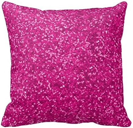 hot pink faux glitter look sparkly sparkles glam throw pillow case