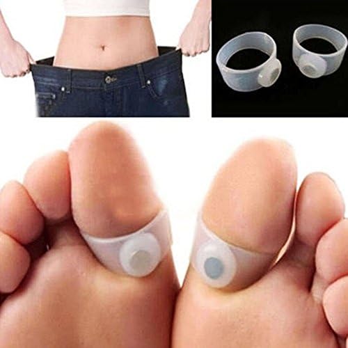 1 pair Magnetic Foot Toe Ring Massage Keep Fit Slimming Lose Weight Silicone