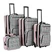 Rockland 4-pc. Luggage Set - Pink Cross