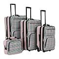 Rockland 4-pc. Luggage Set - Pink Cross