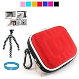 Camera Case for Sony Bloggie Series (Nylon Red) + Universal LCD Screen Prot ....