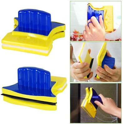 Shoppingeasymart Magnetic Car Window Double Side Glass Surface Wiper Useful Cleaner with Cleaning Brush Pad