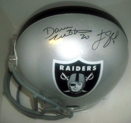 Oakland Raiders McFadden and Campbell Hand Signed Autographed Football Helmet
