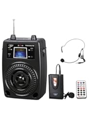 PYLE-PRO PWMA80UFM 100 W Portable PA System With Included Wireless Lavalier Microphone, FM Radio, MP3/USB/SD, and Aux-In/Out