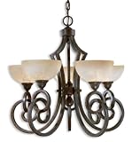 Uttermost 21083 Legato 5 -Light Chandelier - Chestnut Finish