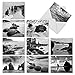 The Best Card Company - 10 Blank Note Cards with Envelopes (4 x 5.12 Inch) - Black & White Photos, Bulk Boxed Set - On the Rocks M3309-NB