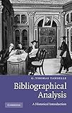 Bibliographical analysis : a historical introduction