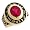 14k Gold July CZ Birthstone 2012 Graduation Mens Ring