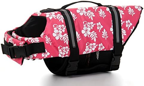 NINER Pet Life Jacket Easy-Fit Adjustable for All Size Dog,Swimming Preserver Life Vest Coat(Pink,XXS)