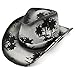 Armycrew Palm Tree Print Western Paper Straw Cowboy Cowgirl Hat - Black White
