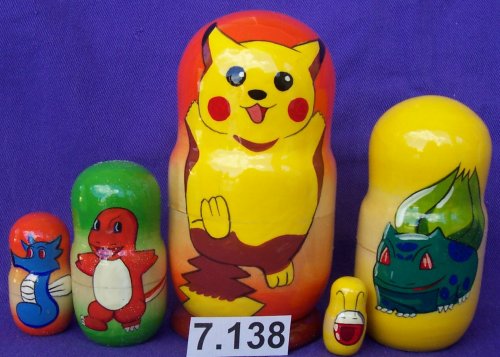 Childrens Toyshop  Toys : Pokemon 5 pc / 6 in Russian Nesting Nested Stacking Collectible doll #7.138