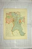 ANTIQUE MAP GERMANY BERLIN HANNOVER WURTTEMBERG