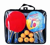 4 Player Table Tennis Set - 4 bats, 6 balls and a storage bag