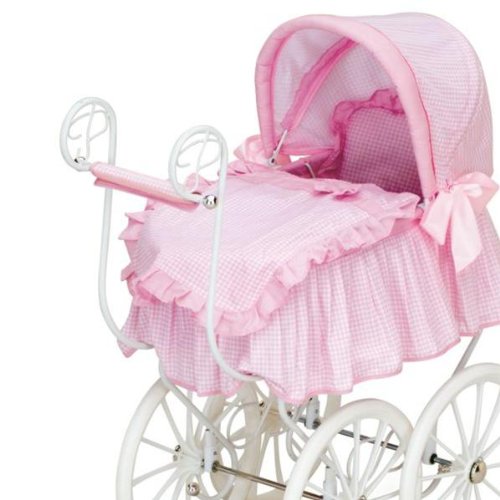 Toddler Girls Baby Doll Canopy Stroller Bed Victorian Pram Buggy Furniture Pretend Play for Babydoll - American Girl + More!