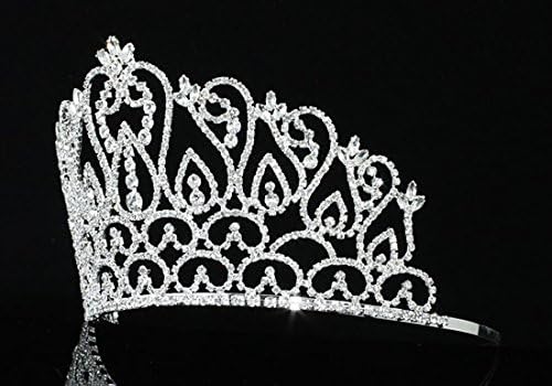 Large Pageant Party Tall Tiara Crown use Swarovski Crystal