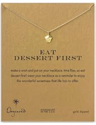Dogeared Eat Dessert First Cupcake Reminder 18" Boxed Necklace - Gold Dipped