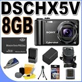 Sony DSC-HX5V 10.2MP CMOS Digital Camera with 10x Wide Angle Zoom with Optical Steady Shot Image Stabilization and 3.0 inch LCD 8GB BigVALUEInc Accessory Saver NPBG1 Battery & Charger Bundle