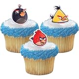Angry Birds Cupcake Rings - Birthday Party Favors - 12ct