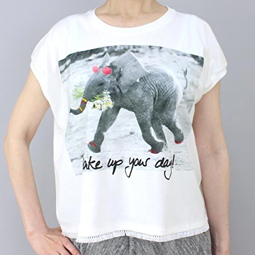 【ノーブランド品】MARCCAIN　象モチーフカットソー　ホワイト size M