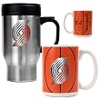 Portland Trail Blazers NBA Stainless Steel Travel Mug & Gameball Ceramic Mug Set - Primary Logo by Great American Products