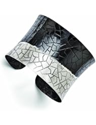 Leslies Sterling Silver Black/White Cuff Bangle