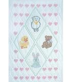 Stmpd White Quilt Crib Top 40X60-Loveable Animal