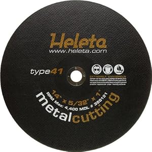 Abrasive Metal Cutting Wheel 14 x 5 32 x 1- Used for Iron, Non-Ferrous Metals, Alloy... by Heleta