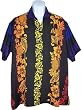 Men's Hawaiian Shirt-Tropical Rainbow on Black