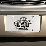 NCAA LSU Tigers Silver Alumni Mirrored License Plate